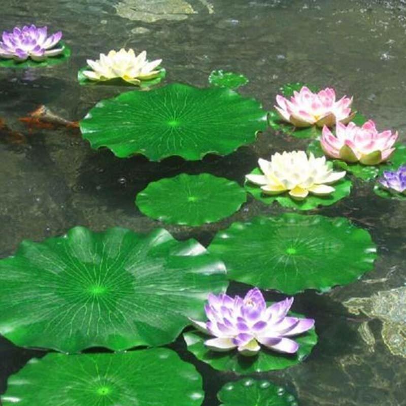 Aquarium Fish In Pond - Sztuczne liście lotosu bez kwiatów do