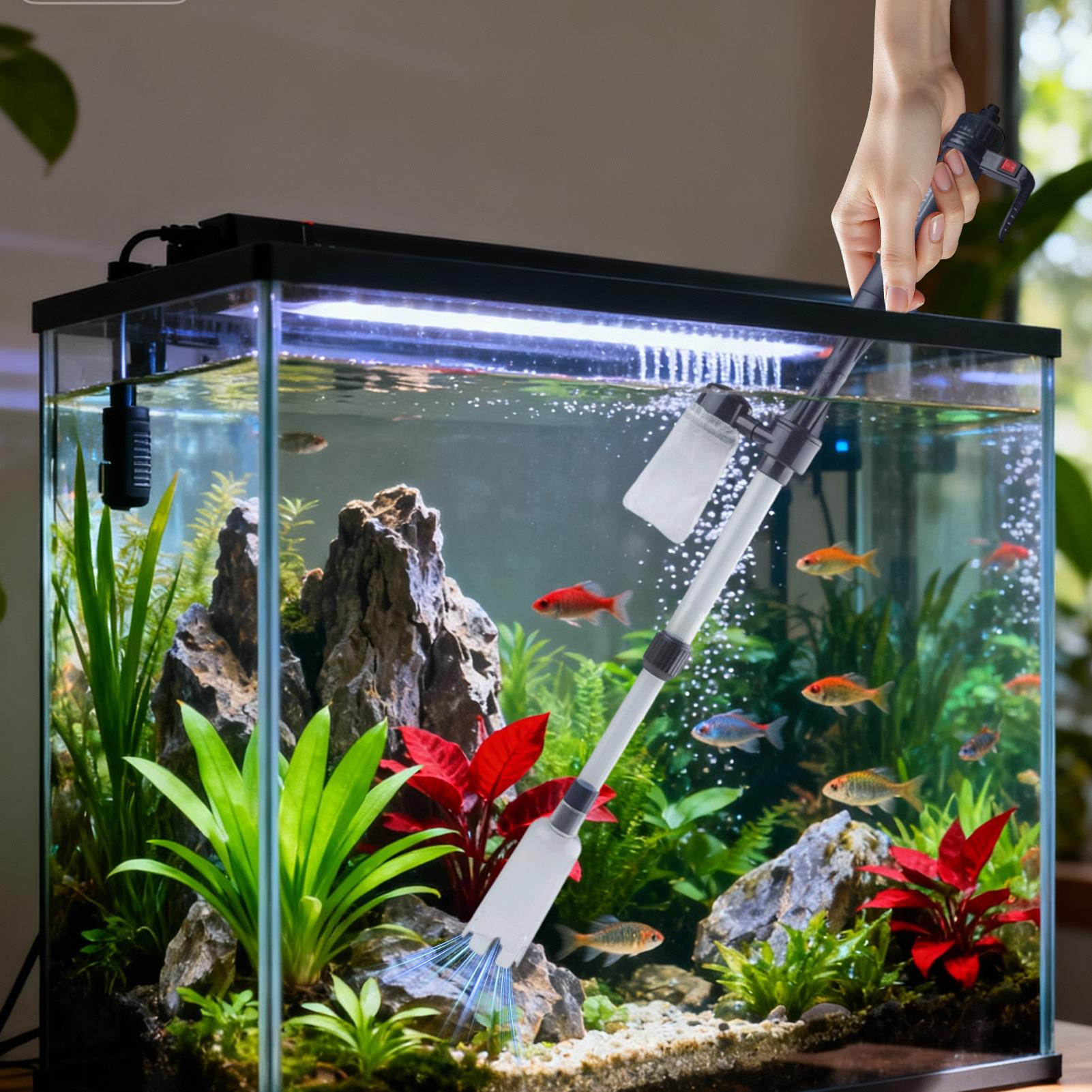 Aquarium Fish Tank Cleaner - Odkurzacz do akwarium z regulowanym teleskopowym