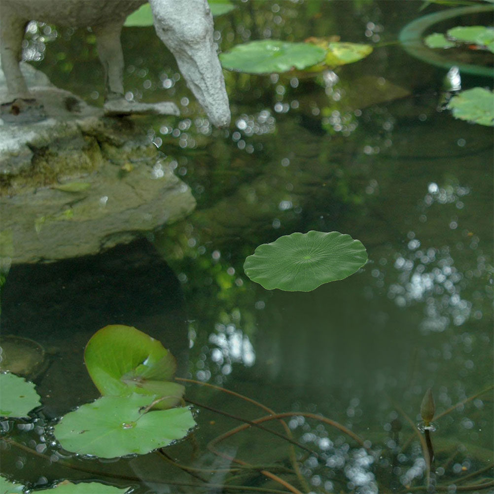 Aquarium Fish In Pond - Sztuczne liście lilii, 15 sztuk, realistyczne,