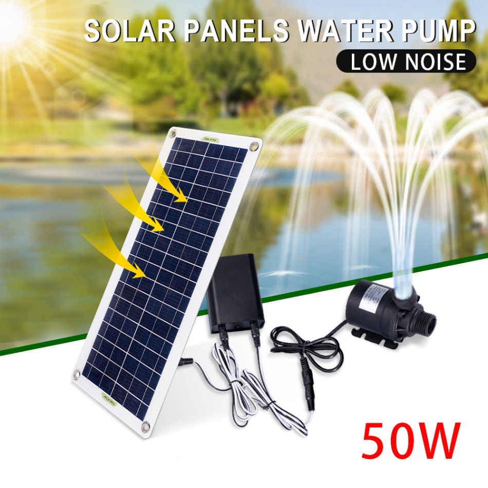 Aquarium Fish In Pond - Zestaw pompy wodnej solarnej 50W, cicha